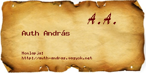 Auth András névjegykártya